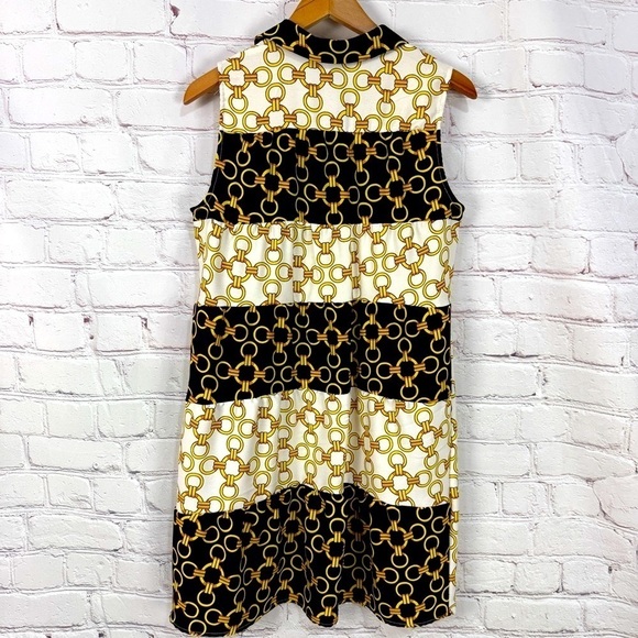 MSK Dresses & Skirts - MSK Black Yellow Midi Dress old money classic grand millennial size medium vacay